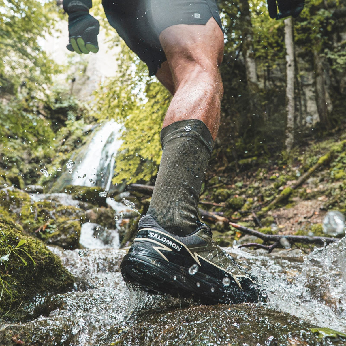 Chaussettes Imperméables Hautes MOUNTANIA Vertes kaki