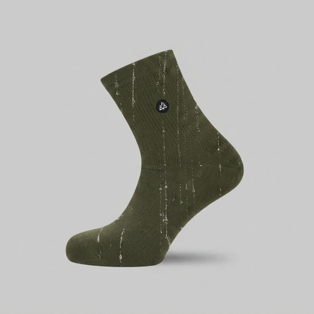 Chaussettes de randonnée Verjari Trail Dry vert kaki conçues pour la marche, le trekking et les activités outdoor avec confort, respirabilité et imperméabilité.
