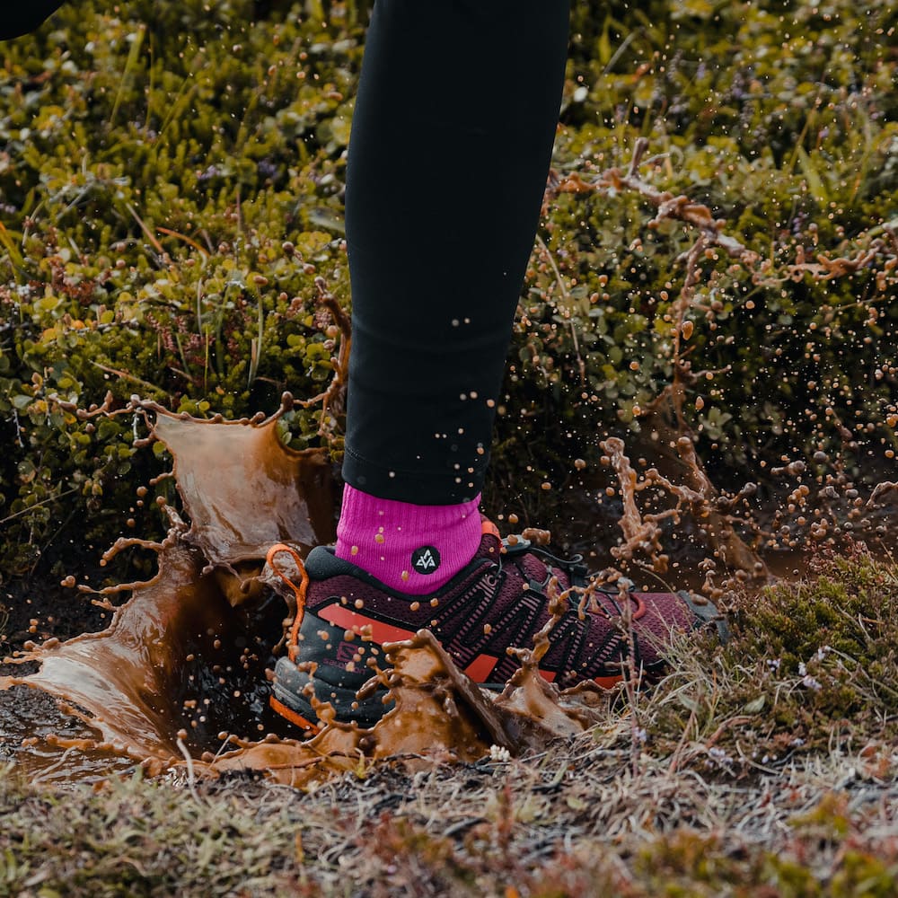 chaussette impermeable running trail rose